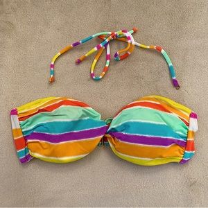 Victoria Secret Swim tropical stripe bandeau twist bikini top